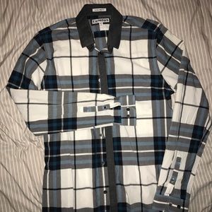 Express Plaid Button Down Dress Shirt